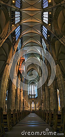 Kolner Dom Cologne Cathedral interrier vertical panorama Editorial Stock Photo
