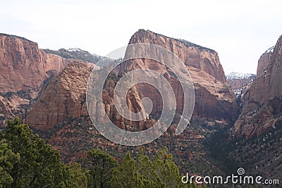 Kolob Canyon Massive Mountains Stock Photo