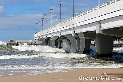 Massive concrete pier in Kolobrzeg Editorial Stock Photo