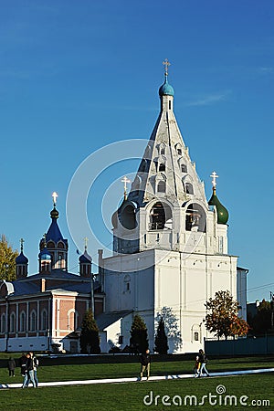 View of the domes of ancient churches in Kolomna Editorial Stock Photo