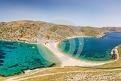 Kolona beach of Kythnos island, Greece Stock Photo