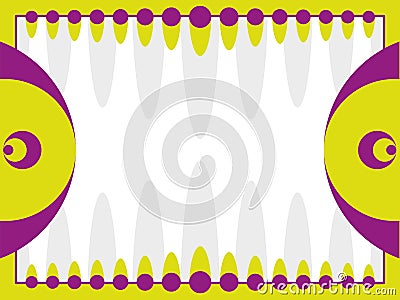 Colored abstract circles on a green frame. Vector Illustration