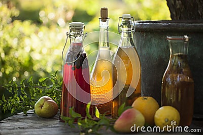 Kombucha - fermented fruit tea Stock Photo