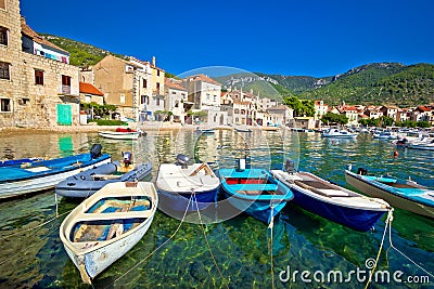 Komiza on Vis island turquoise waterfront Stock Photo