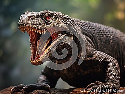 Ai Generated illustration Wildlife Concept of Komodo Dragon Cartoon Illustration