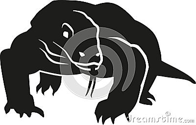 Komodo dragon Vector Illustration