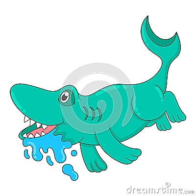 Komodo dragons are drooling hungry, doodle icon image kawaii Vector Illustration