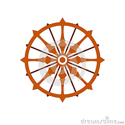 Konark wheel simple icon Vector Illustration