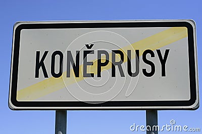 Koneprusy sign Stock Photo