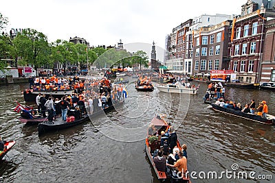 Koninginnedag Amsterdam 2010 Editorial Stock Photo