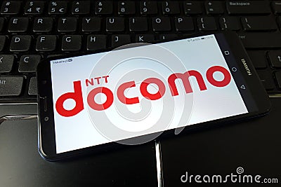 KONSKIE, POLAND - January 11, 2020: Ntt Docomo Inc company logo on mobile phone Editorial Stock Photo
