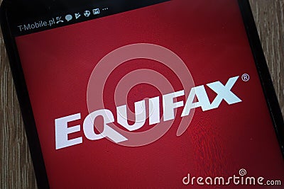 Equifax logo displayed on a modern smartphone Editorial Stock Photo