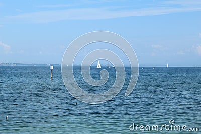 Konstanz Lake Boat Landscape Stock Photo