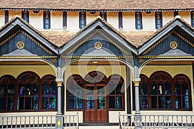 Kontum wooden church, ancient cathedral, heritage Editorial Stock Photo