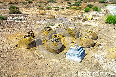 Konye Urgench Arranged Ordered Stones Stock Photo