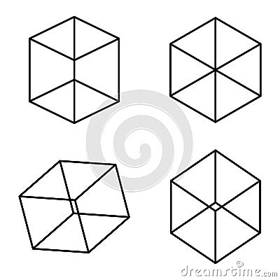 Kopfermann cubes optical illusion Vector Illustration
