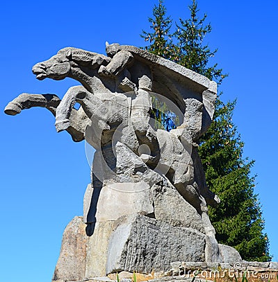 Georgi Benkovski on the galoping horse. Editorial Stock Photo