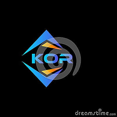 KOR abstract technology logo design on Black background. KOR creative initials letter logo concept Vector Illustration