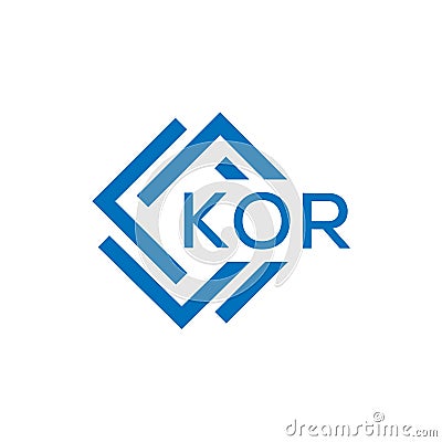 KOR letter logo design on white background. KOR creative circle letter logo concept. Vector Illustration