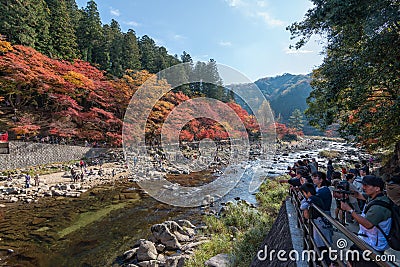 Korankei in autumn season. Editorial Stock Photo