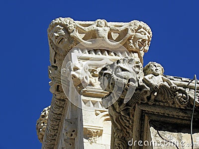 Korcula ancient artwork details,Croatia,13 Stock Photo