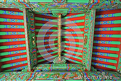 Korea Busan Beomeosa Temple Roof Beam Stock Photo