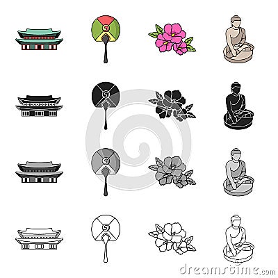 Korea, country, tourism and other web icon in cartoon style.Religion, worship, idol, icons in set collection. Vector Illustration