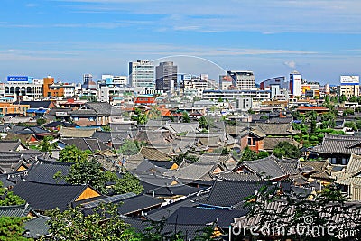 Korea Jeonju Hanok Village And Jeonju City Editorial Stock Photo