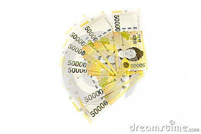 Korea money on white background Stock Photo