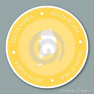 Korea, Republic of label flat sticker design. Vector Illustration