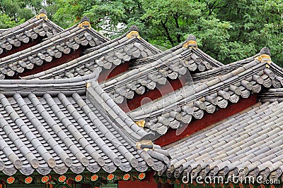 Korea Traditional Architecture Roof Stock Photo