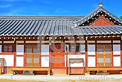 Korea Traditional Folk House Stock Photo