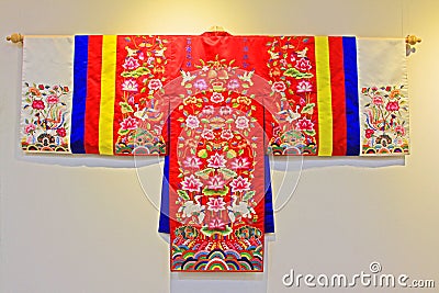 Korea Traditional Hanbok Clothes Stock Photo