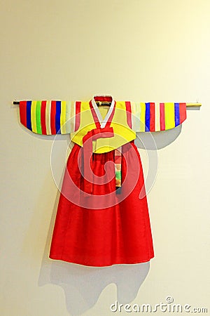 Korea Traditional Hanbok Clothes Stock Photo