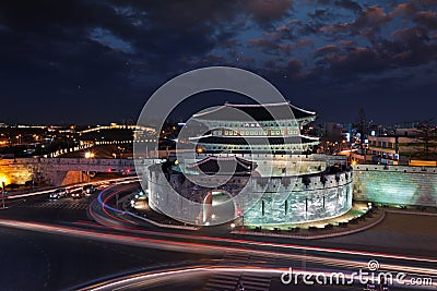 Korea traditional landmark su-won castle Stock Photo