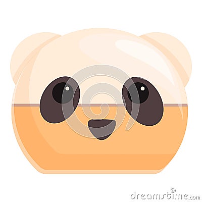 Korean bear cream icon, cartoon style Vector Illustration