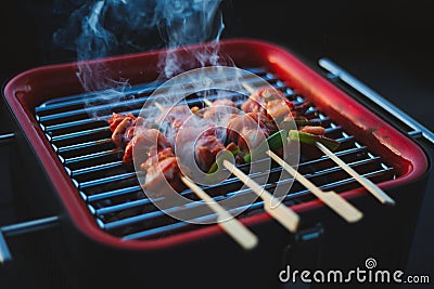 Korean Chicken Barbeque BBQ Skewers Stock Photo