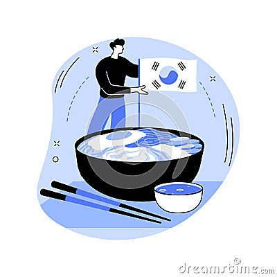 Korean cuisine abstract concept vector illustration. Vector Illustration