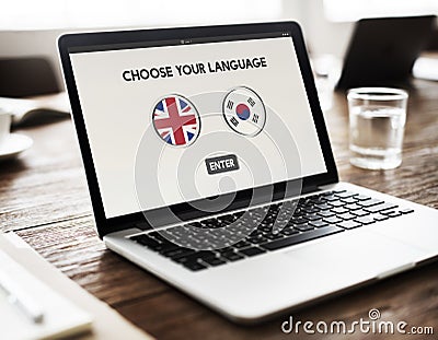 Korean English Language Communication Global Concept Stock Photo