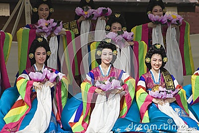 Korean ethnic dance performance Editorial Stock Photo