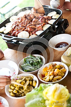Korean food table Stock Photo