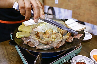 Korean Grilled Beef Tripe, Gopchang-gui Editorial Stock Photo