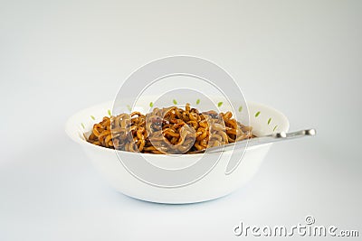 Korean instant jajangmyeon after cooking Stock Photo