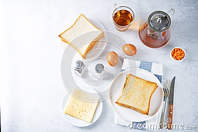 Korean omlette toast Stock Photo