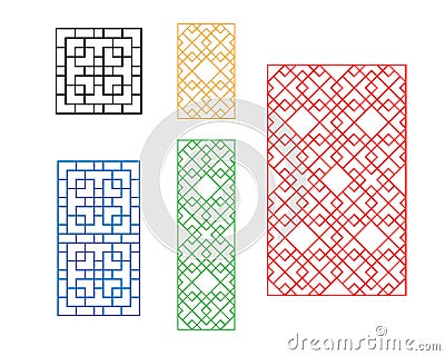 Korean ornament for door, window, wall and fence Vector Illustration