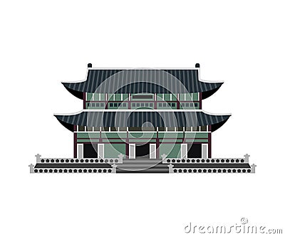 Korean Palace Changdeokgung. Vector Illustration