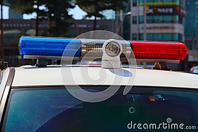 Korean police car in Seoul Stock Photo