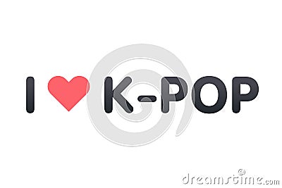 Korean pop poster. Black lettering. Music record K-POP concept Vector Illustration