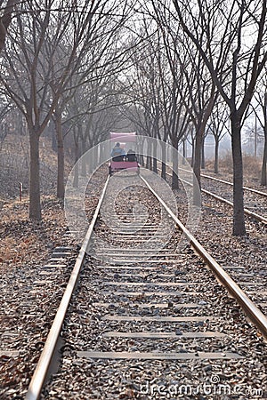 Korean Rail Bike carts activities Stock Photo