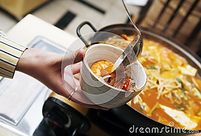 Korean soup Stock Photo